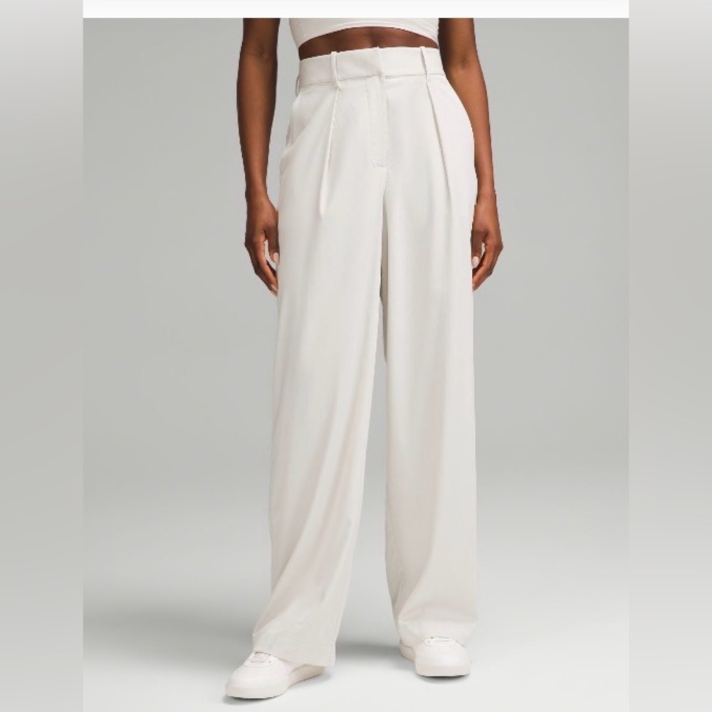 Lululemon Pleat Front Work Pants Bone White sz4